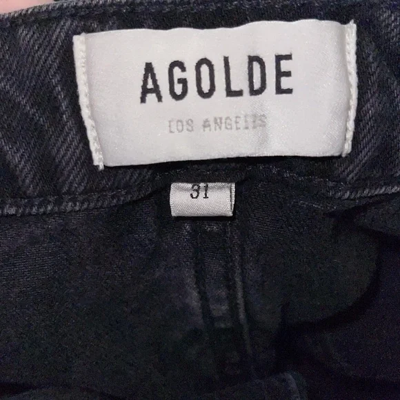 NWT AGOLDE x REVOLVE Black Reworked 90s Short Cinched Waist in Pave, Size 31 - Picture 11 of 11